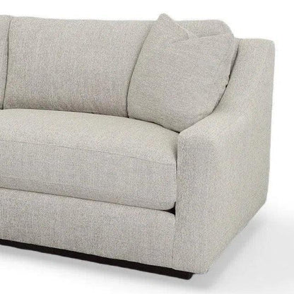 White Clay  Grain Leather Sofa - Made America