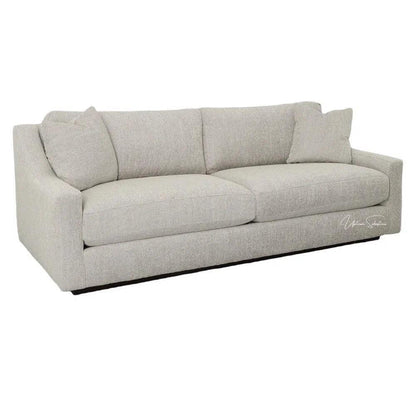 White Clay  Grain Leather Sofa - Made America