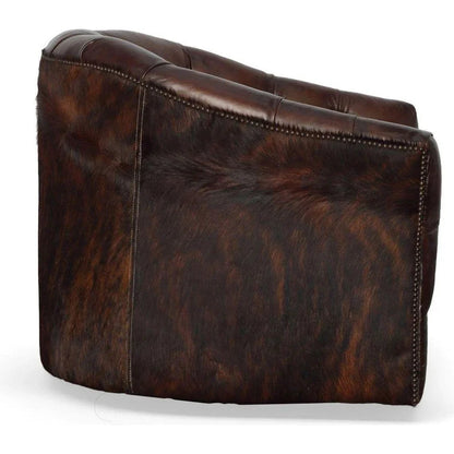 Wild Child Leather Swivel Club Chair