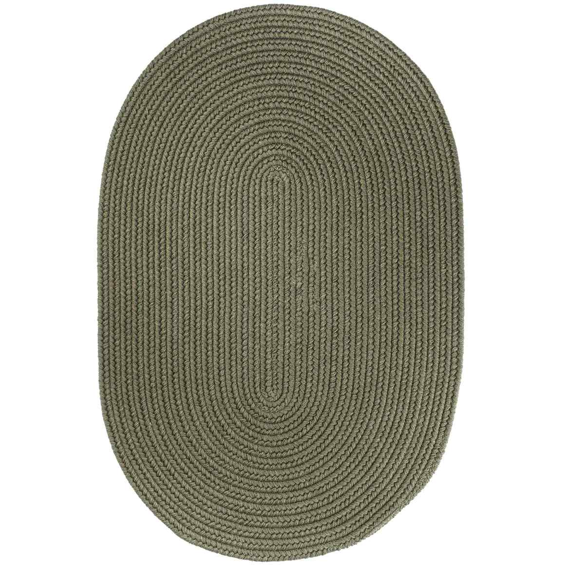Wool Solids Braided Oval Area Rugs