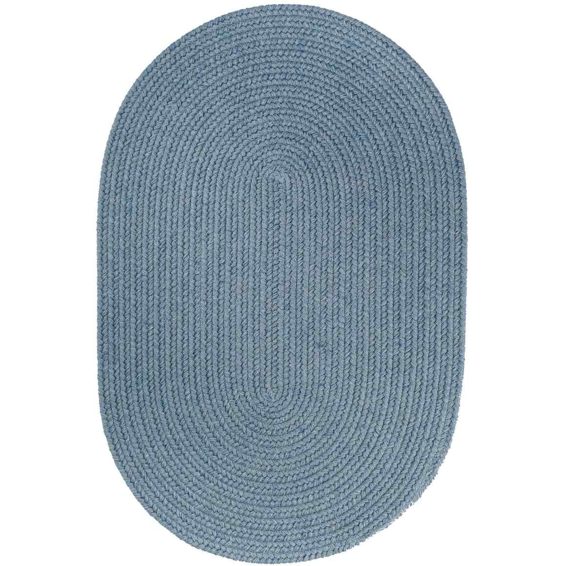 Wool Solids Braided Oval Reversible Area Rugs