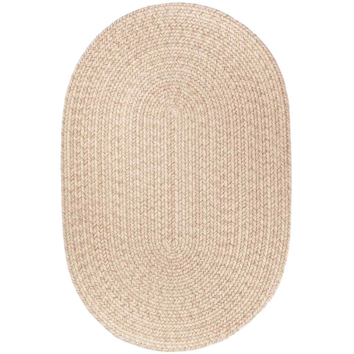 Wool Solids Braided Oval Reversible Area Rugs