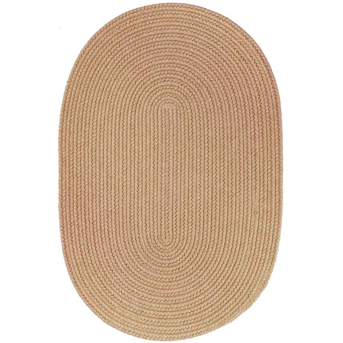 Wool Solids Braided Oval Reversible Area Rugs