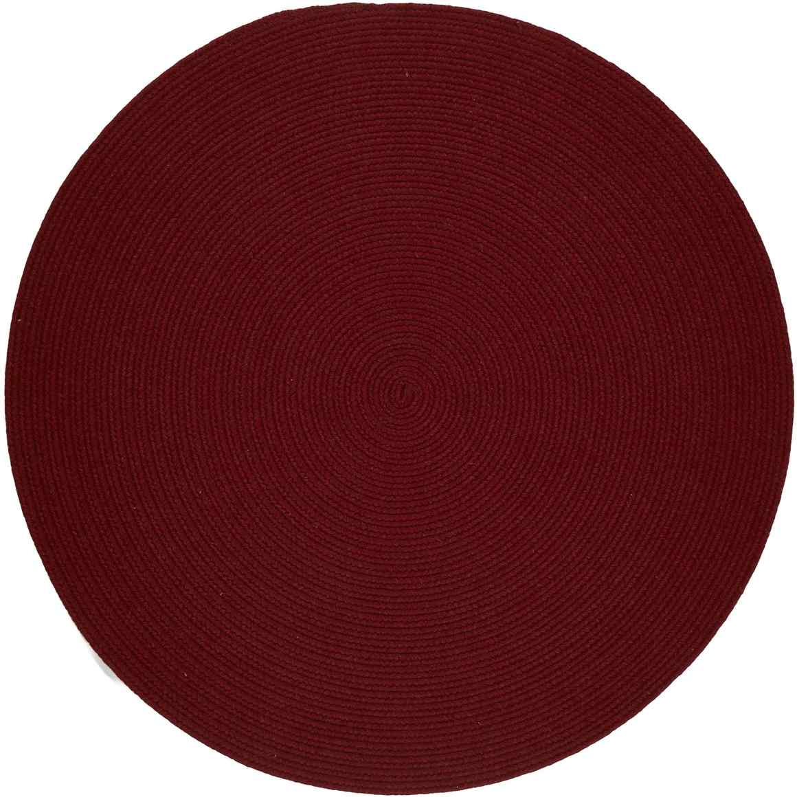 Wool Solids Flat Braid Round Area Rugs