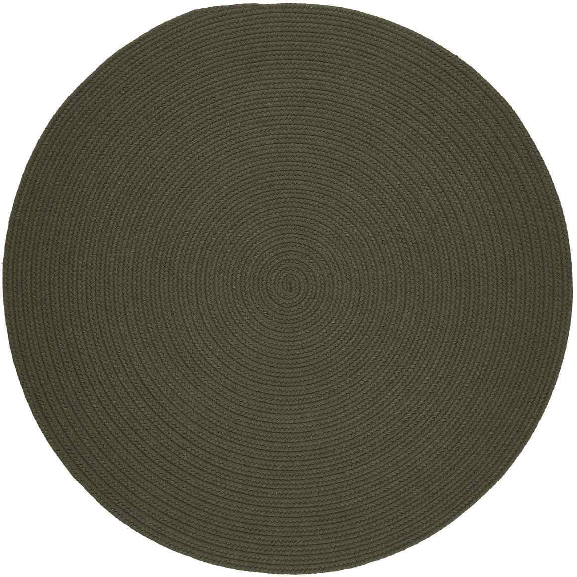 Wool Solids Flat Braid Round Area Rugs