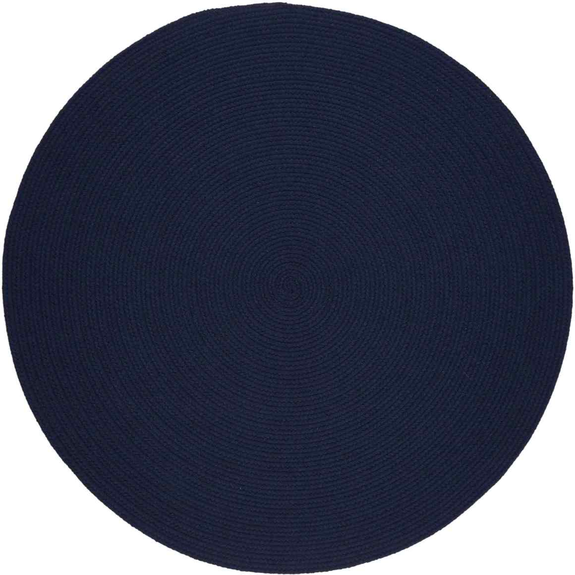 Wool Solids Flat Braid Round Area Rugs