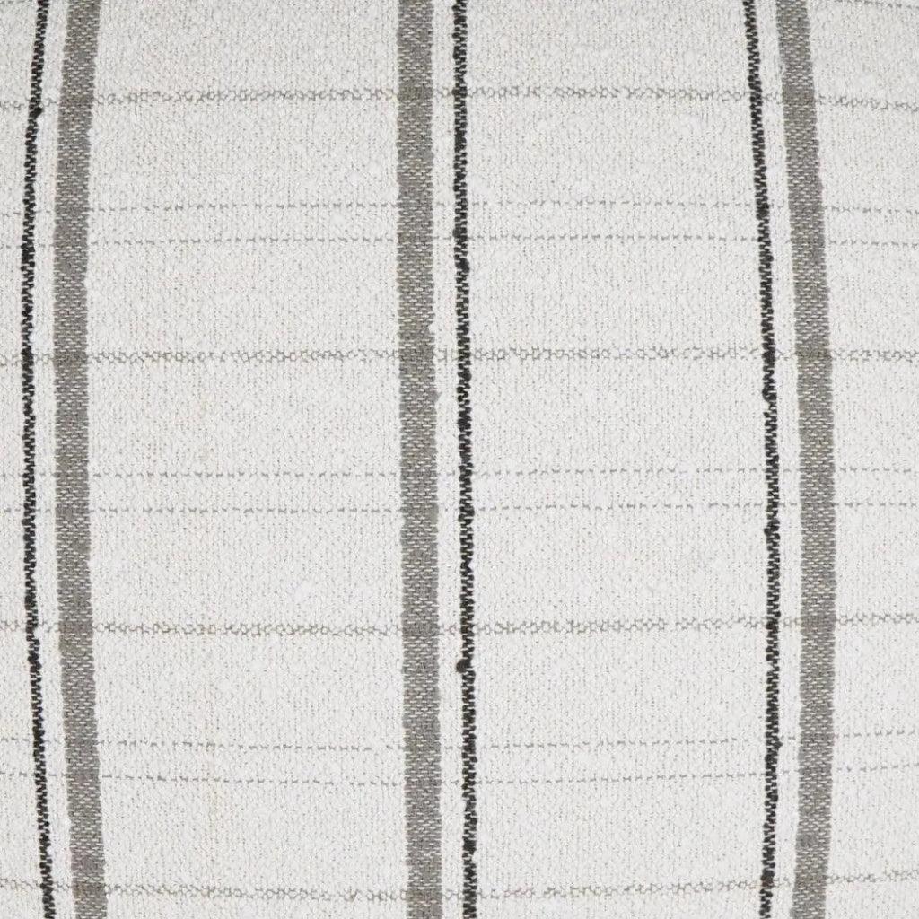 Wooly Bully Snow Stripes White Grey Large Throw Pillow