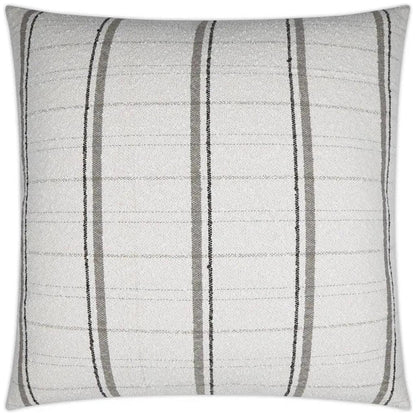 Wooly Bully Snow Stripes White Grey Large Throw Pillow