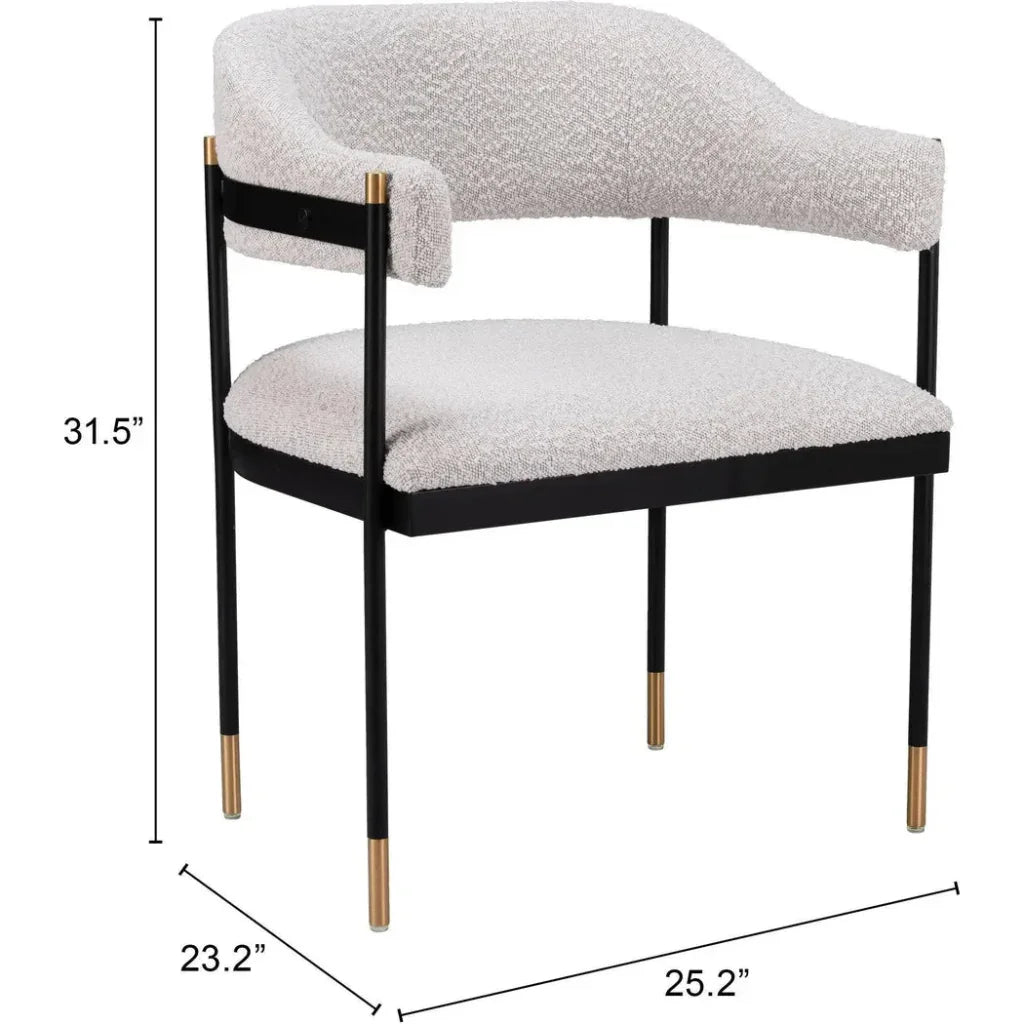 Zadar Misty Gray Dining Arm Chair