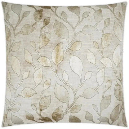Zafra Glam Floral Gold Taupe Large Throw Pillow Insert