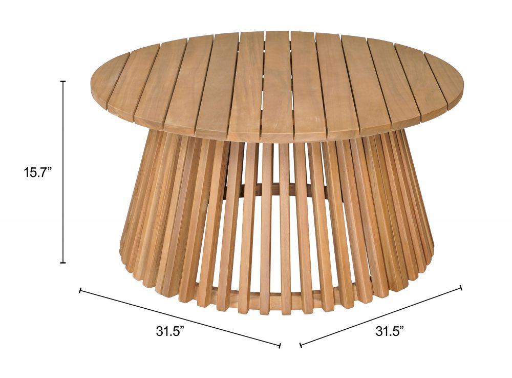 Zahara Natural Wooden Round Coffee Table