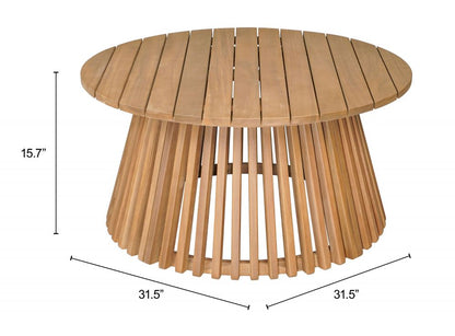 Zahara Natural Wooden Round Coffee Table