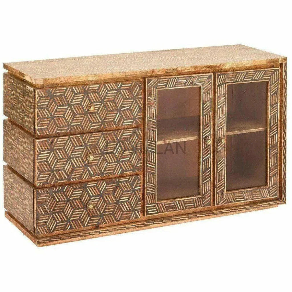 Zalerin Three Drawers Brown Sideboard