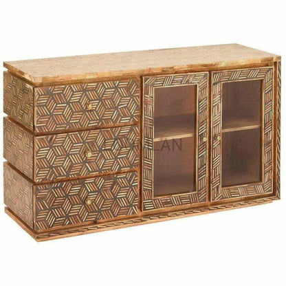 Zalerin Three Drawers Brown Sideboard