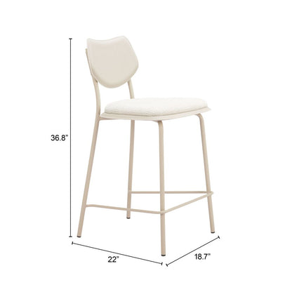 Zeal White Faux Leather Counter Stool 4PC