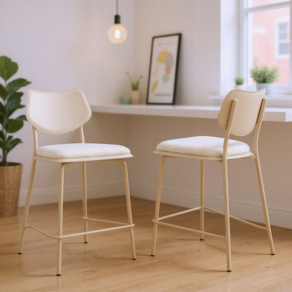 Zeal White Faux Leather Counter Stool 4PC