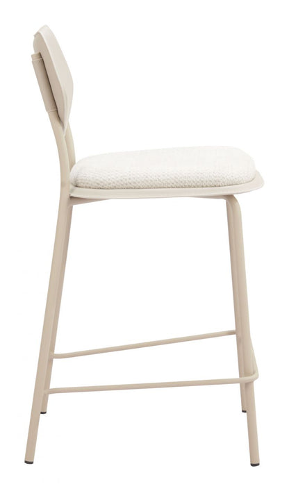 Zeal White Faux Leather Counter Stool 4PC