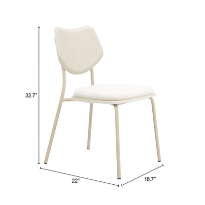 Zeal White Faux Leather Dining Chair 4PC