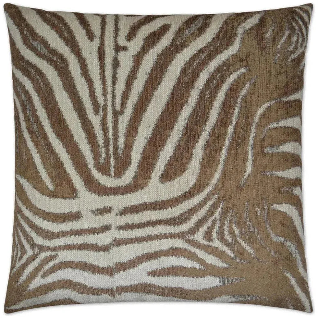 Zebrana Tan Brown Throw Pillow With Insert