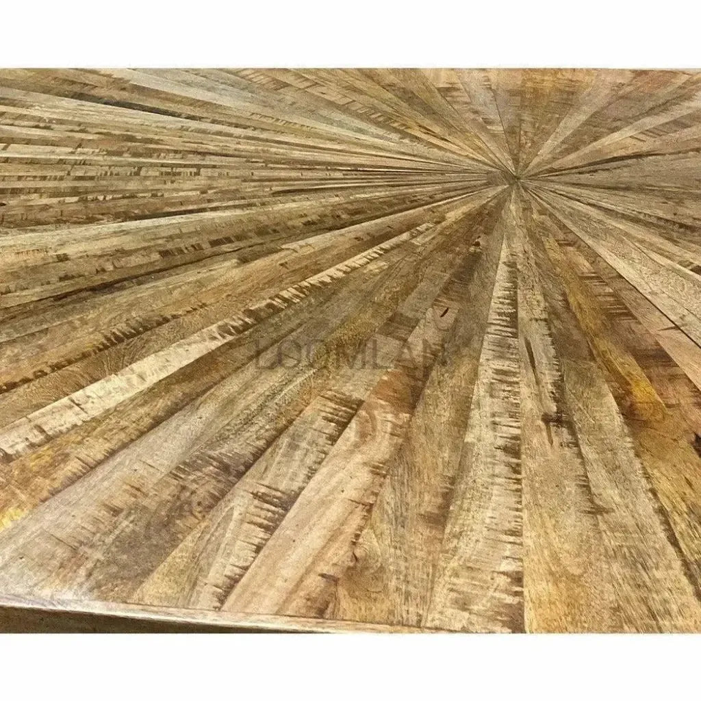 Zelrah Solid Wood Drum Coffee Table