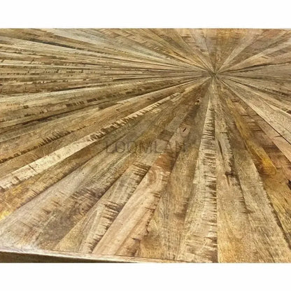 Zelrah Solid Wood Drum Coffee Table