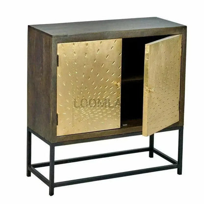 Zephana Brass Door Accent Cabinet