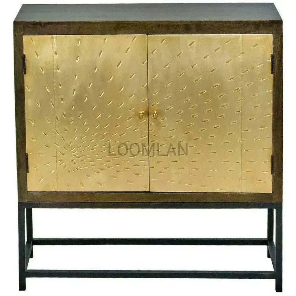 Zephana Brass Door Accent Cabinet
