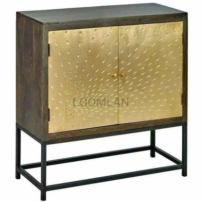 Zephana Brass Door Accent Cabinet