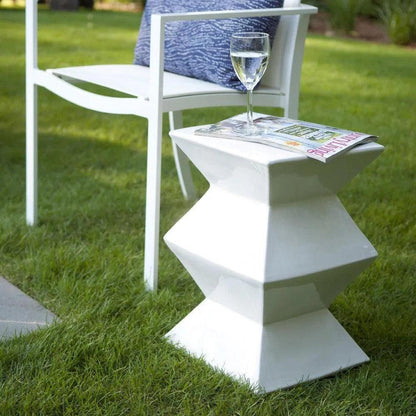 Zigzag 18"H Outdoor Decorative Garden Stool
