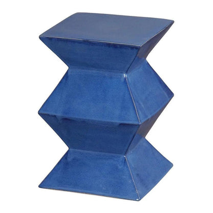Zigzag 18"H Outdoor Decorative Garden Stool