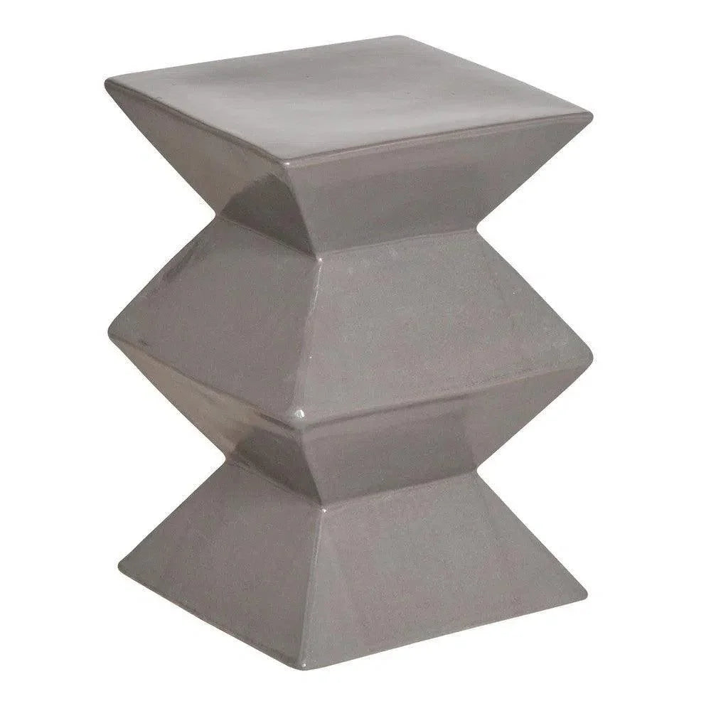 Zigzag 18"H Outdoor Decorative Garden Stool