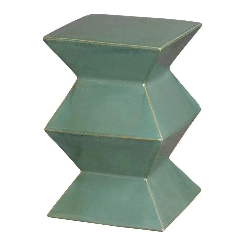 Zigzag 18"H Outdoor Decorative Garden Stool