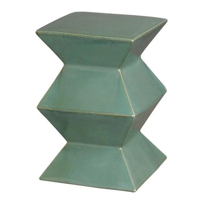Zigzag 18"H Outdoor Decorative Garden Stool