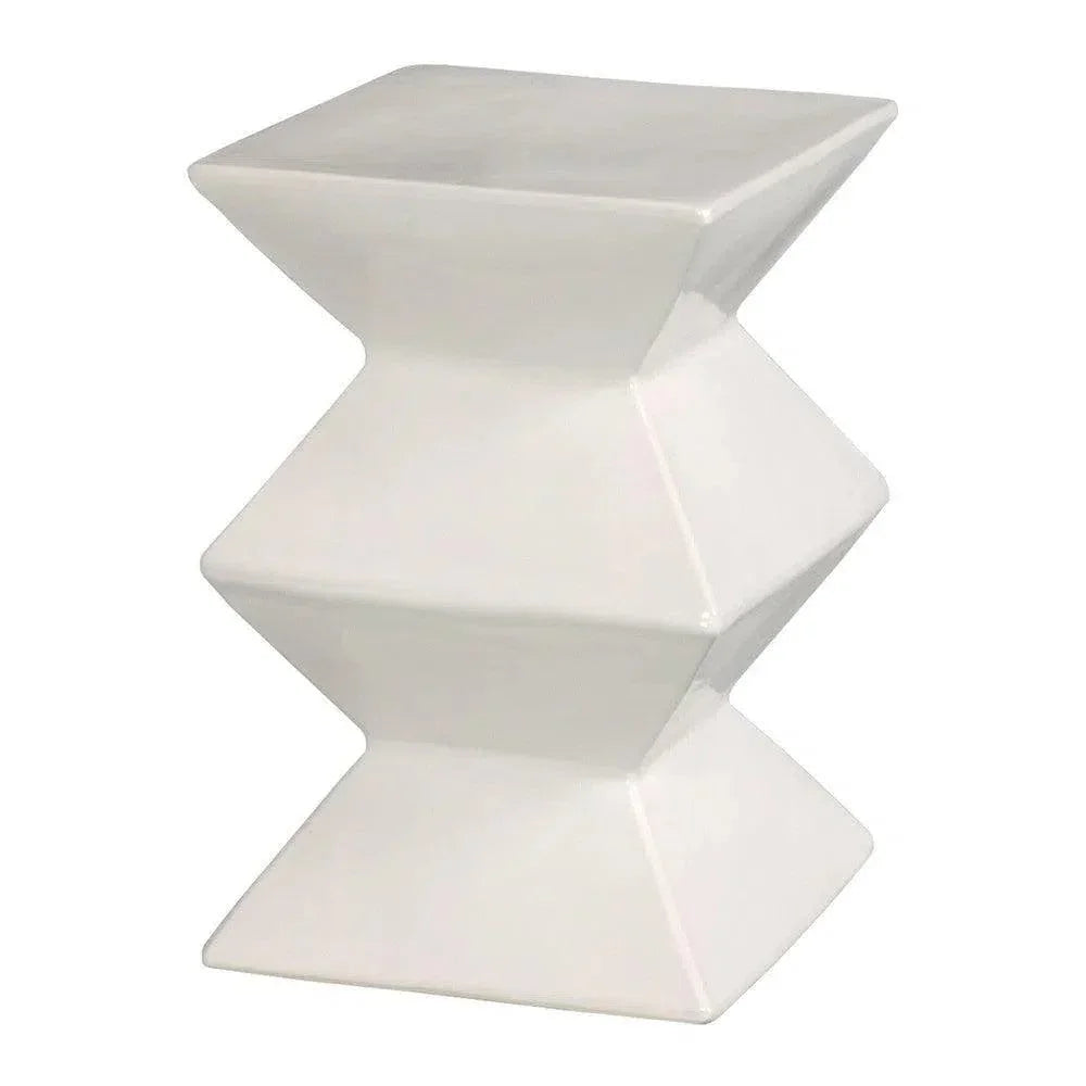 Zigzag 18"H Outdoor Decorative Garden Stool