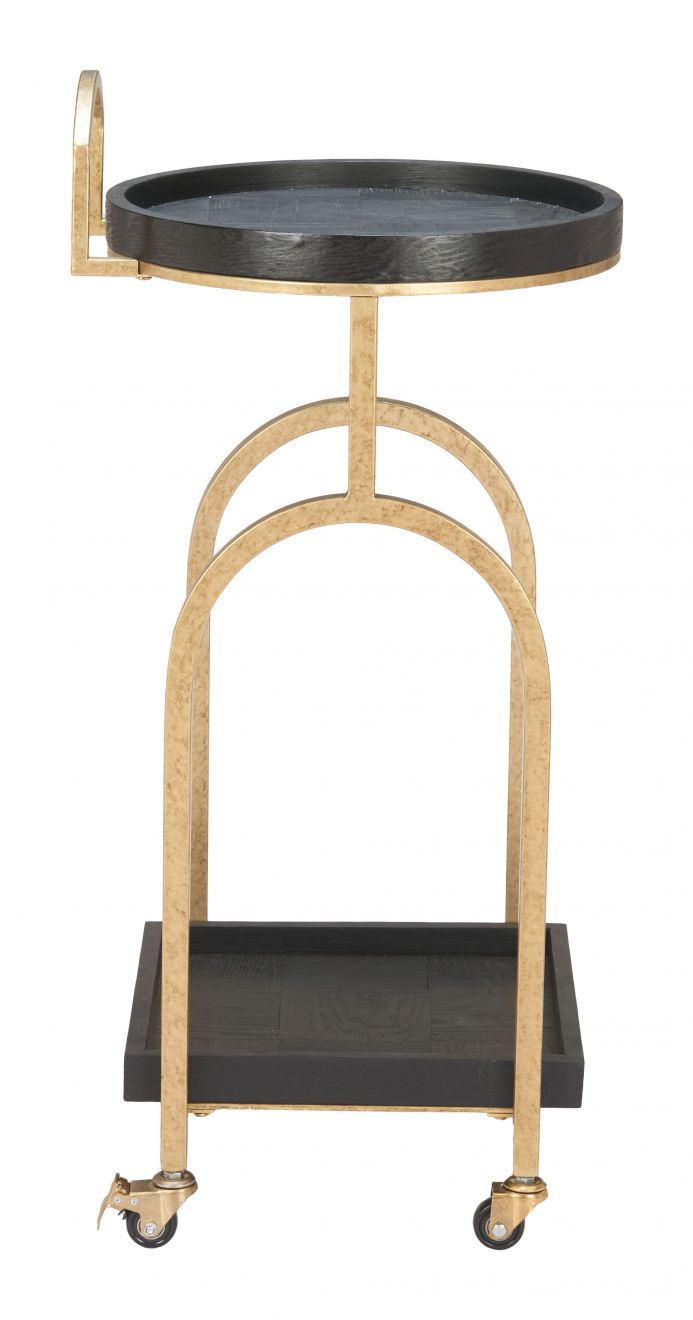 Zukei Wood Top Black Bar Cart