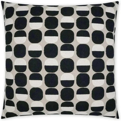 Zuri Onyx Circular Dots Black Large Throw Pillow Insert