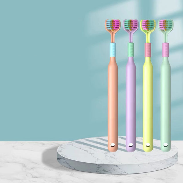 8pcs Soft Bristle Three-Sided Toothbrush Set for Oral Care