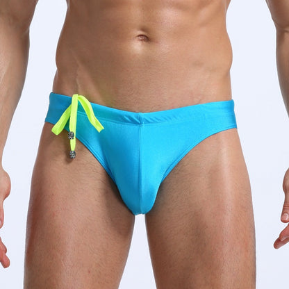 Men's Swim Trunks with Lace-up Design for Beach Sports