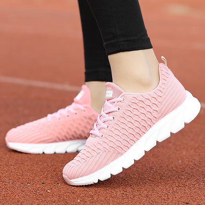 Lightweight Breathable Lace-Up Mesh Sneakers for Women