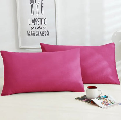 A Pair Of Pure Color Cotton Pillowcases
