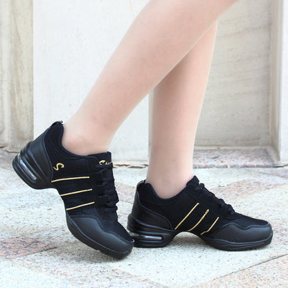 Breathable Mesh Mid-Heel Dance Shoes for Women