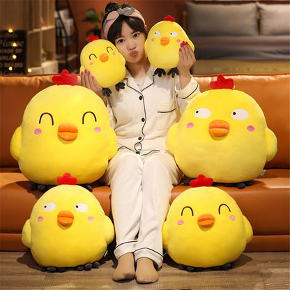 Cute Little Yellow Chicken Doll with Funny Expressions