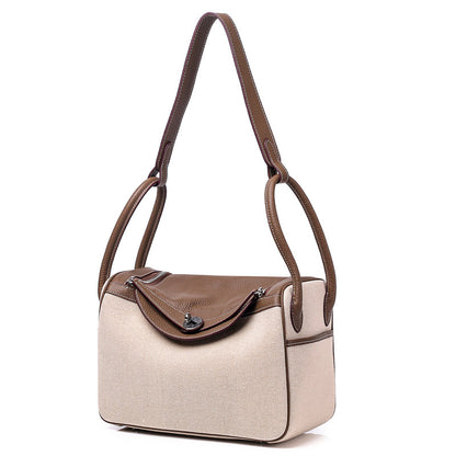 Canvas and Top Layer Cowhide Doctor's Handbag