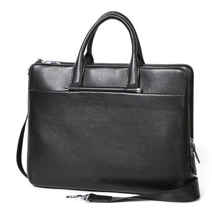 Men's Leather Briefcase with Large Capacity
