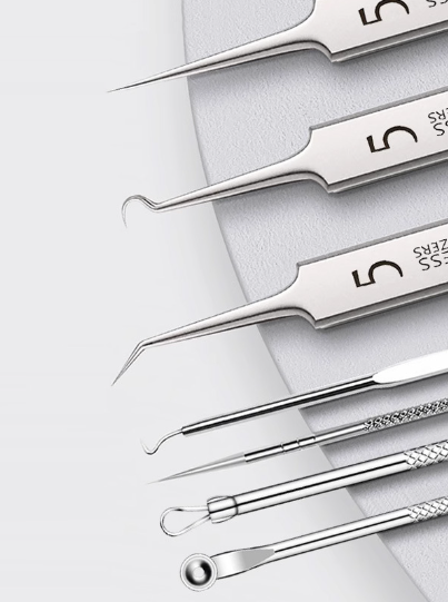 Stainless Steel Pimple Extractor Tool Set (3 Pieces)