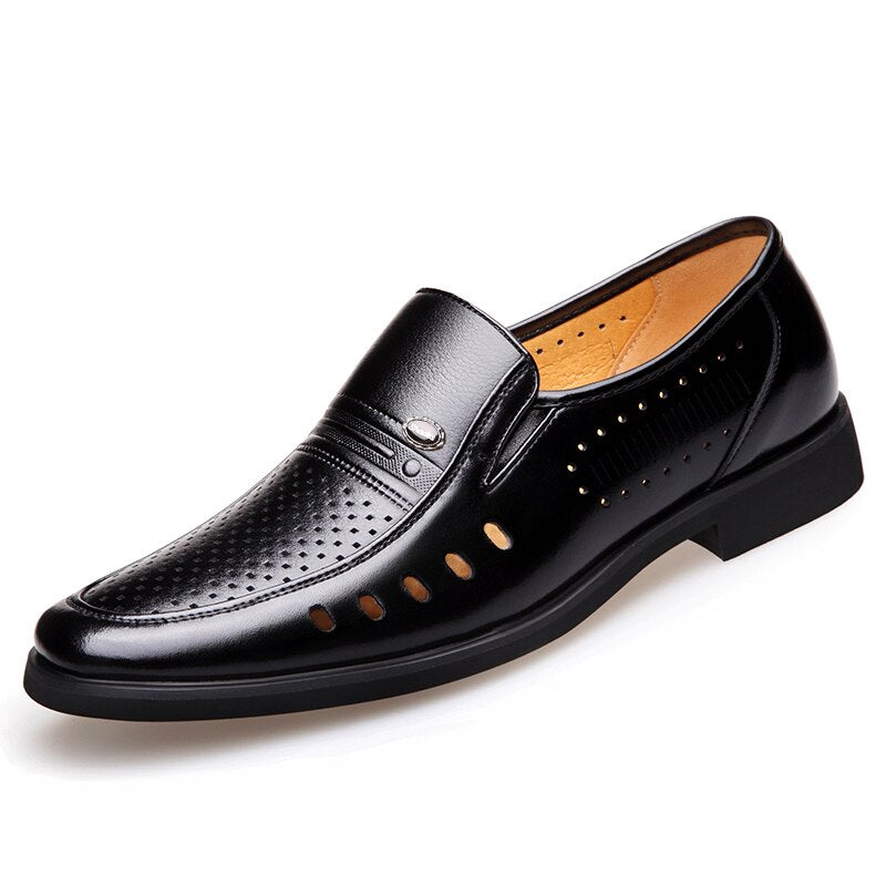 Men's Genuine Leather Casual Business Shoes - Breathable