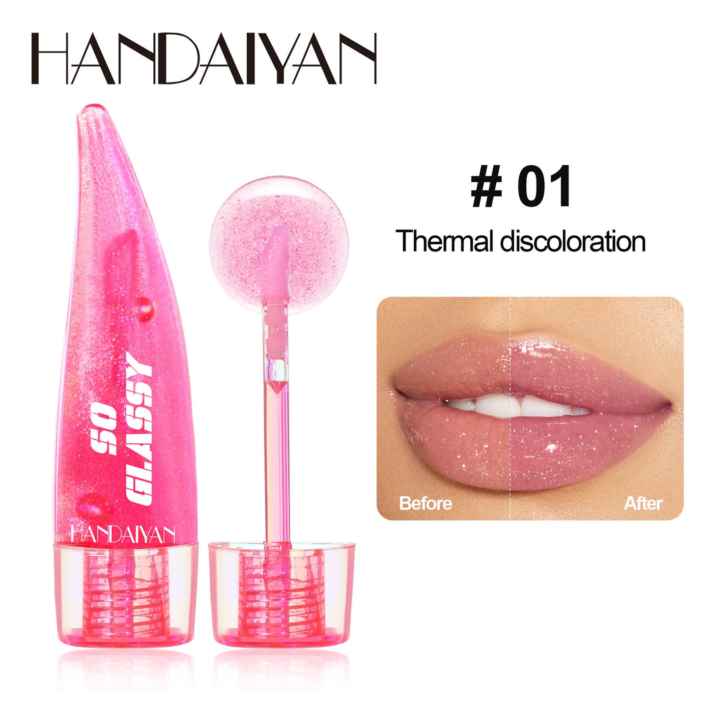 Color-Changing Pearlescent Lip Gloss with Mirror Finish