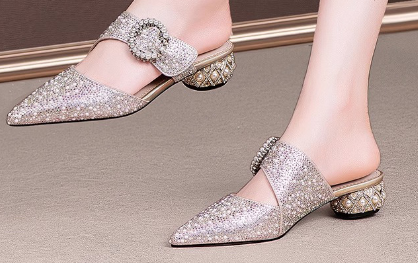 Chunky Heeled Sandals, Pointed Toe Mules, Heeled Slides