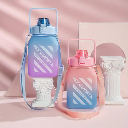 Sports Water Bottle with Straw and Auto Spout Lid 1500ml
