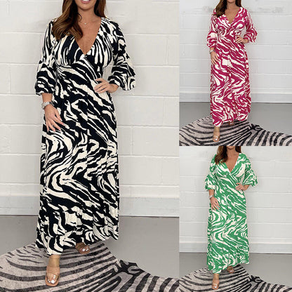2023 Fall/Winter Women's Casual Printed Dress